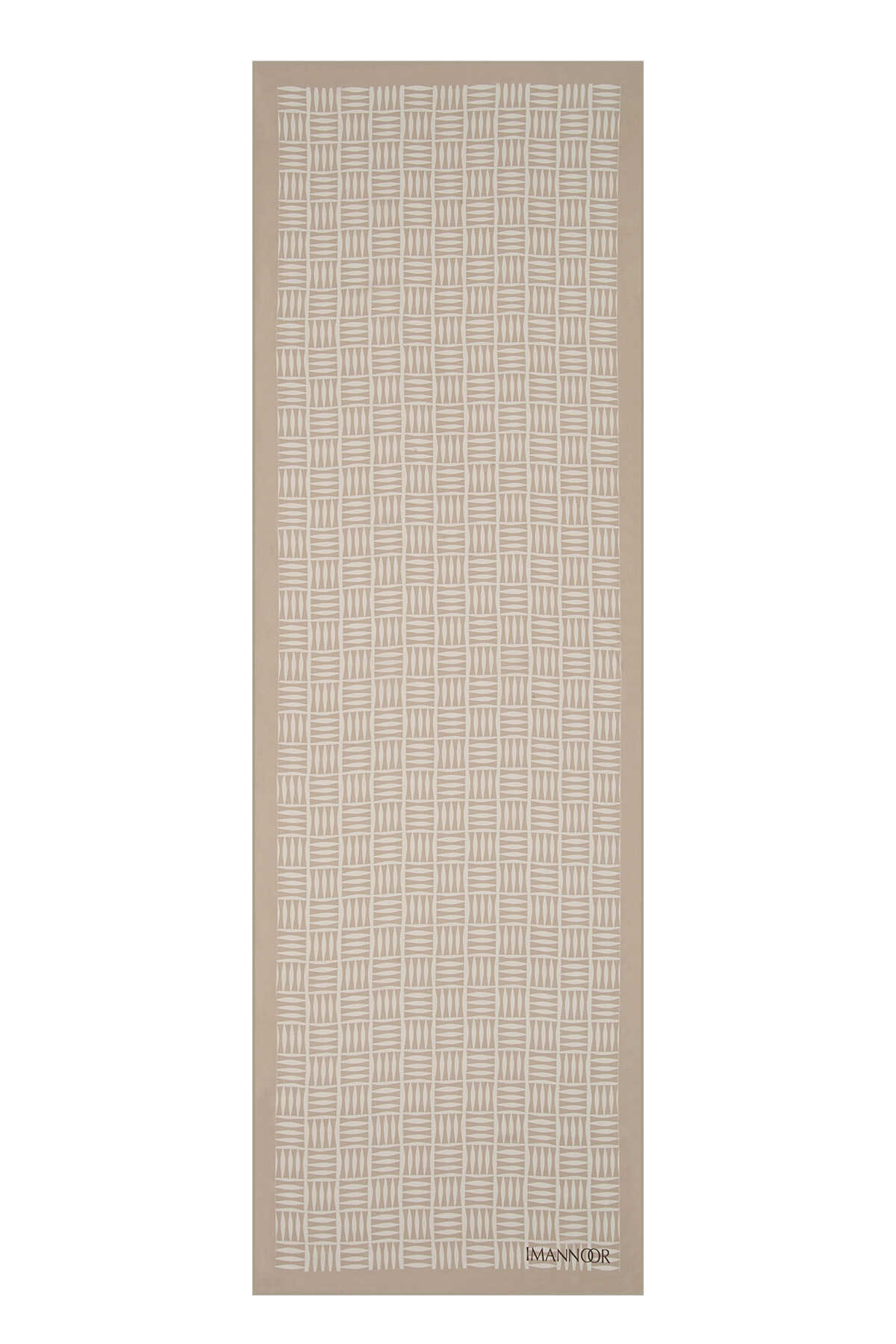 Iman Kare Natural Tivil İpek Şal 70x210