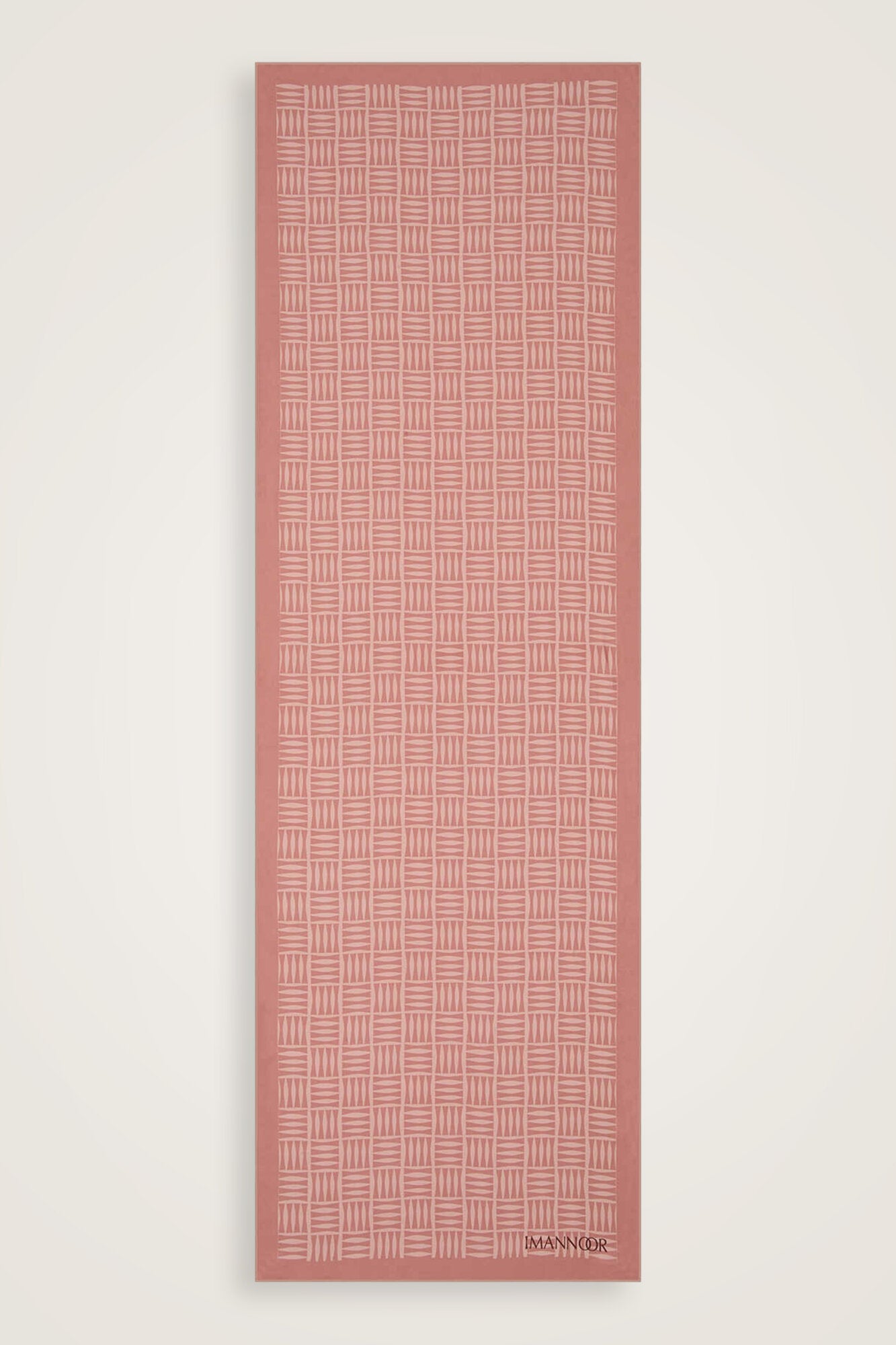 Iman Kare Pembe Tivil İpek Şal 70x210