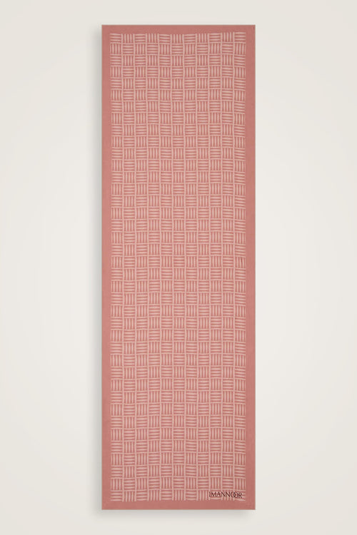 Iman Kare Pembe Tivil İpek Şal 70x210