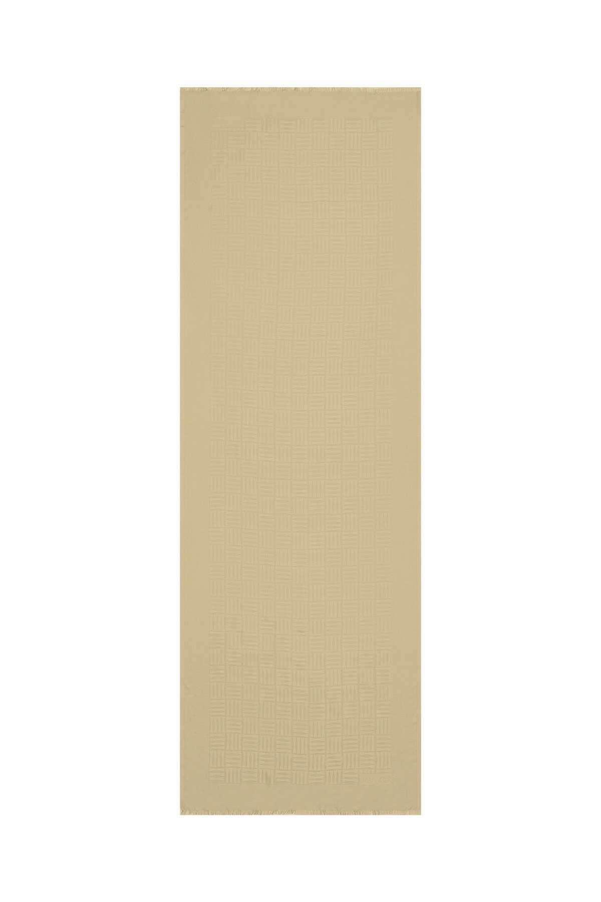 Iman Kare Altın İpek Şal 70x210
