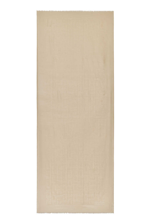 Iman Kare Bej İpek Şal 70x210