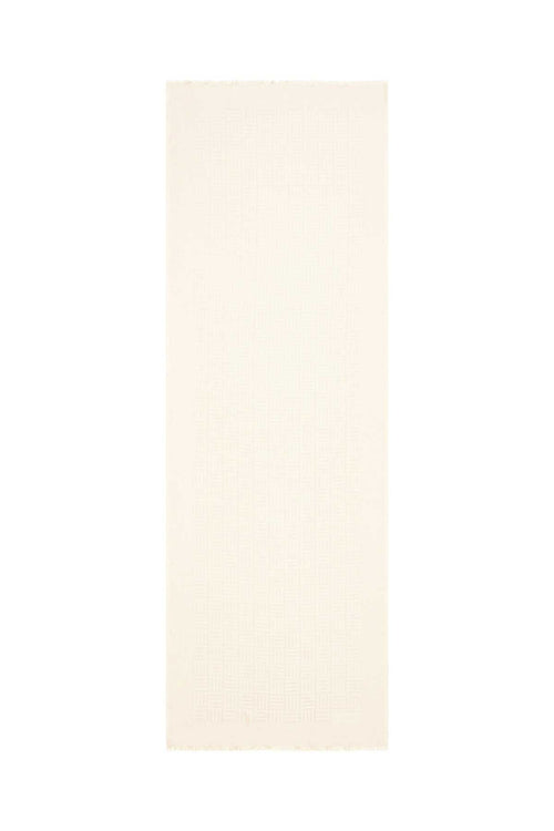 Iman Kare Beyaz İpek Şal 70x210