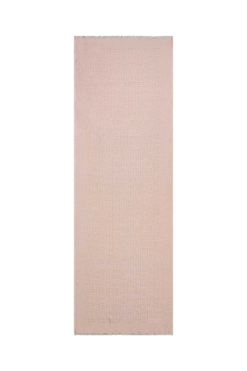 Iman Kare Pembe İpek Şal 70x210