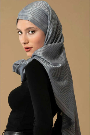 Iman i Antrasit Pamuk İpek Şal 80x210