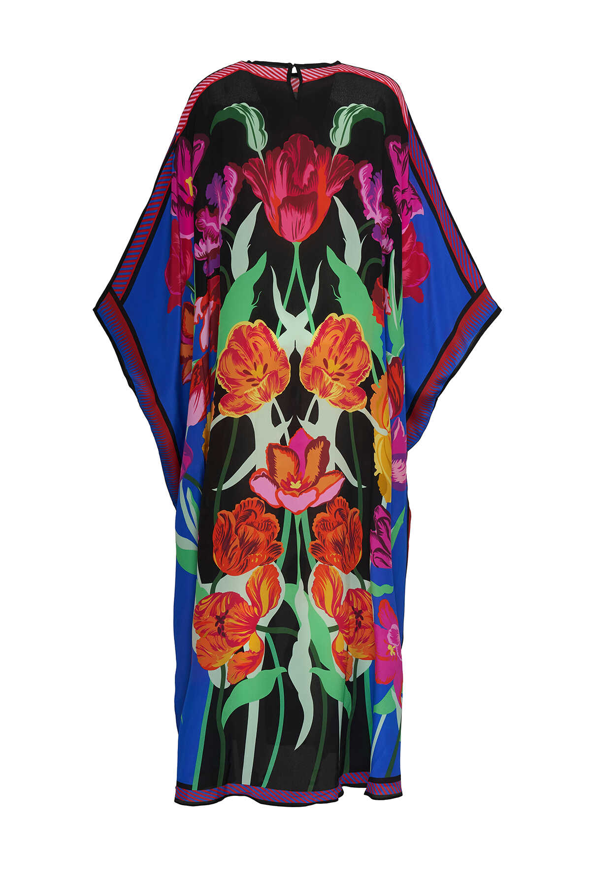 Gece Bahçesi Siyah İpek Kaftan