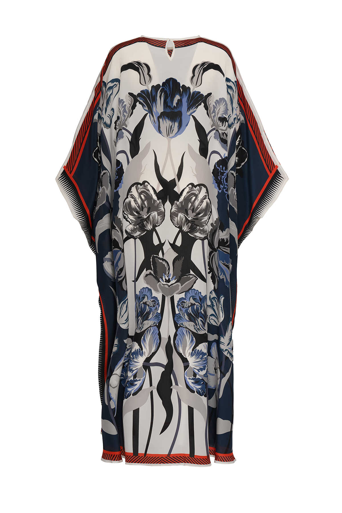 Gece Bahçesi İndigo İpek Kaftan