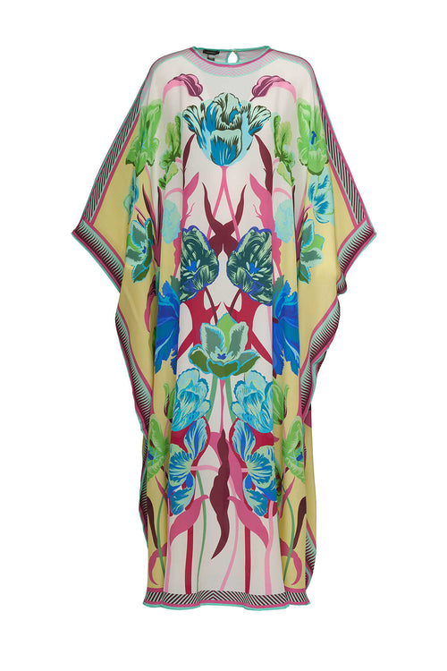 Gece Bahçesi Sarı İpek Kaftan