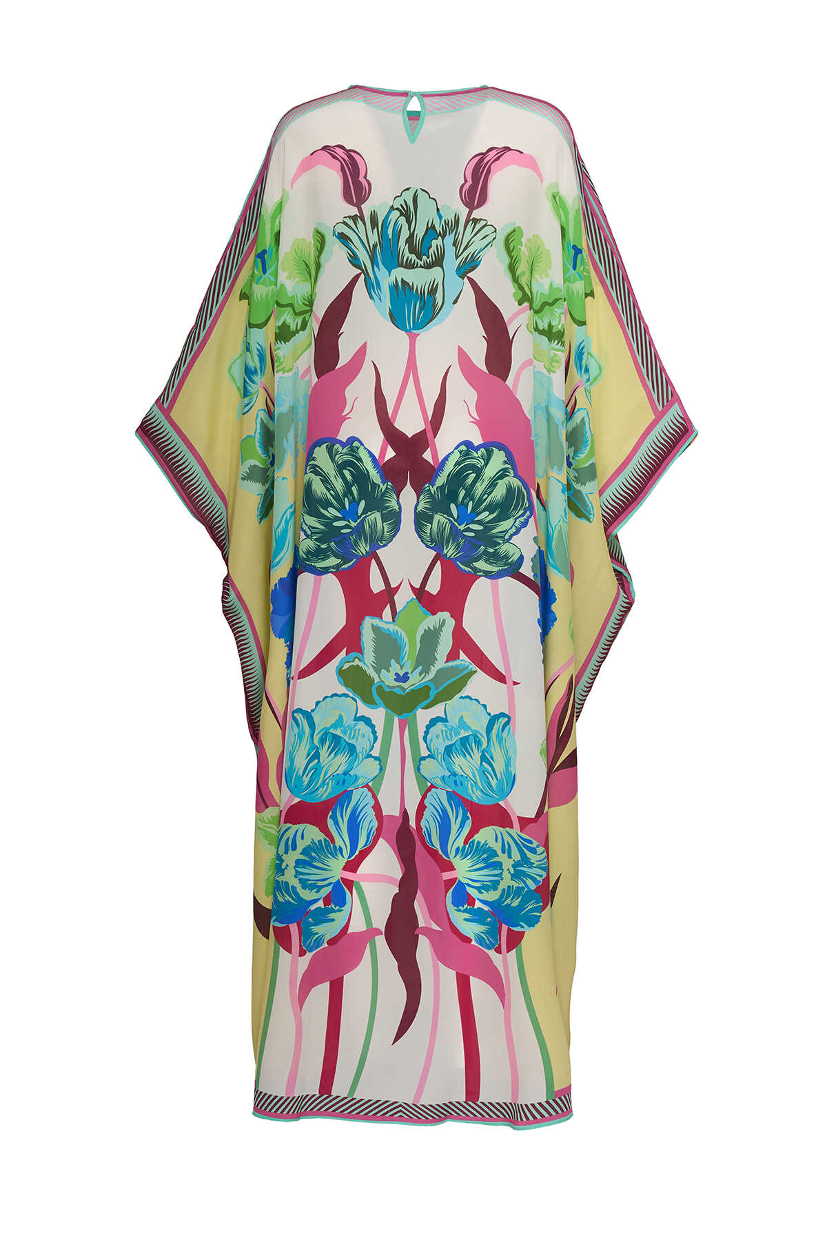 Gece Bahçesi Sarı İpek Kaftan