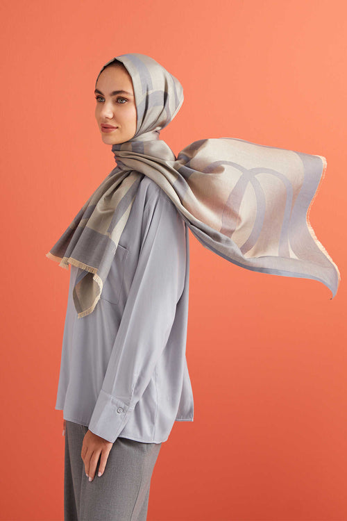 Imannoor Gri Pamuk İpek Şal 80x210