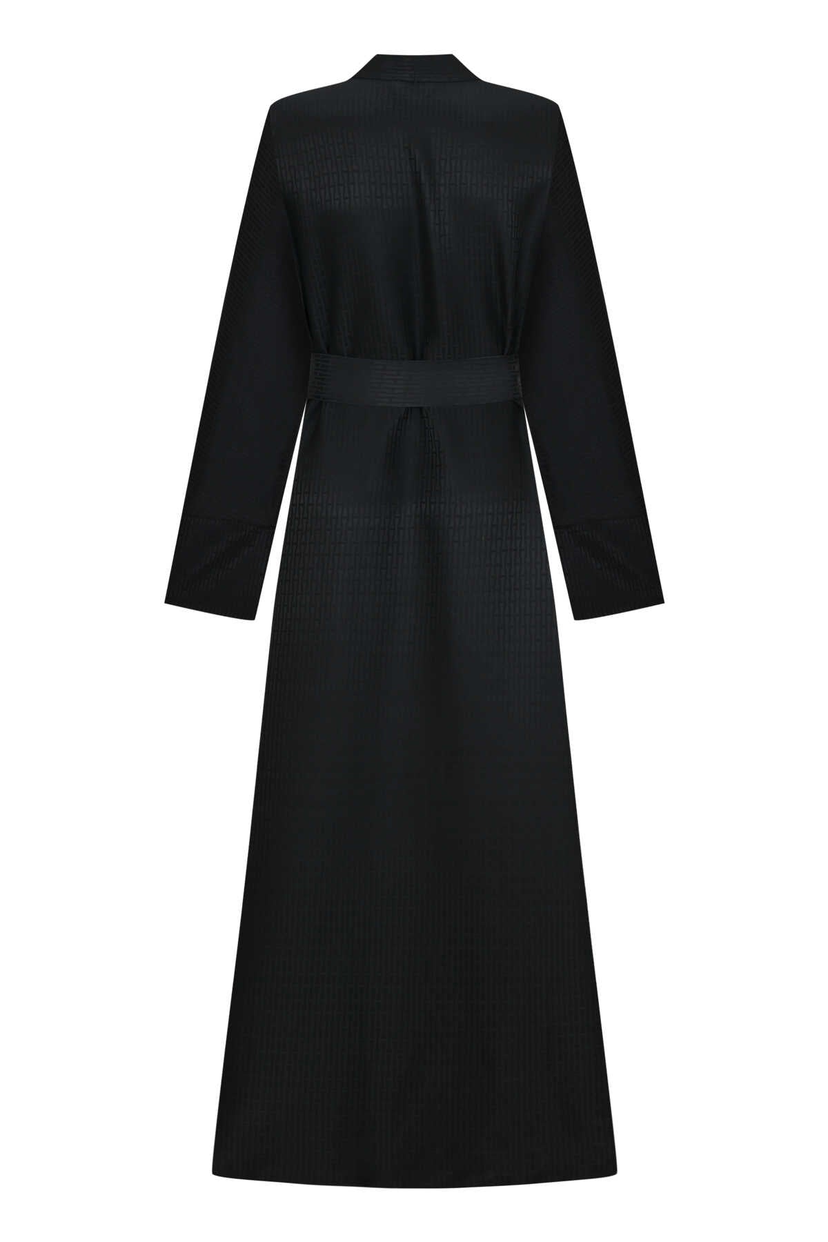 İman I Desen Siyah İpek Kimono