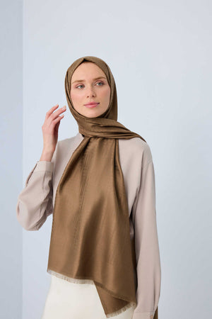 Iman Kare Vizon İpek Şal 70x210