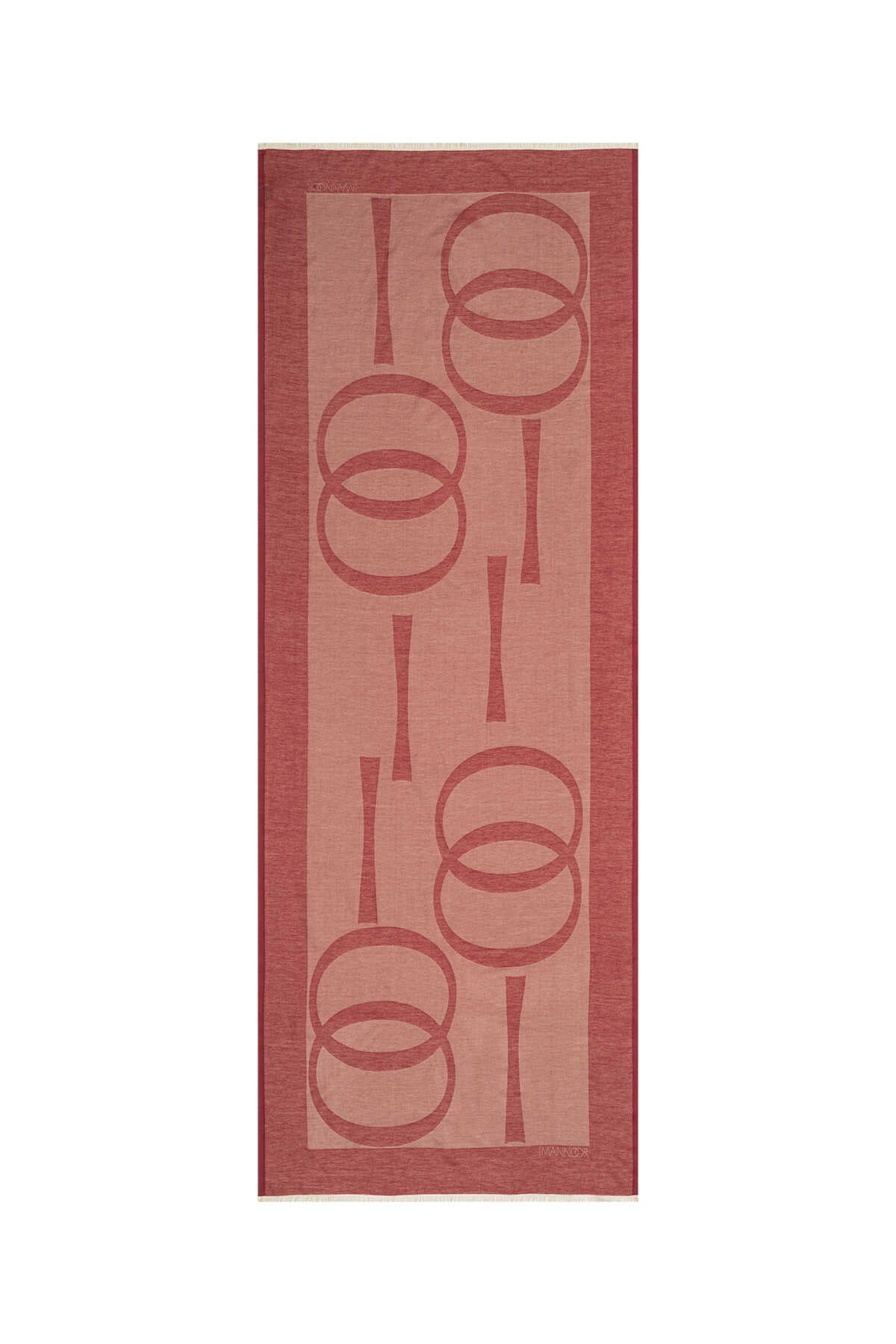 Imannoor Kırmızı Pamuk İpek Şal 80x210