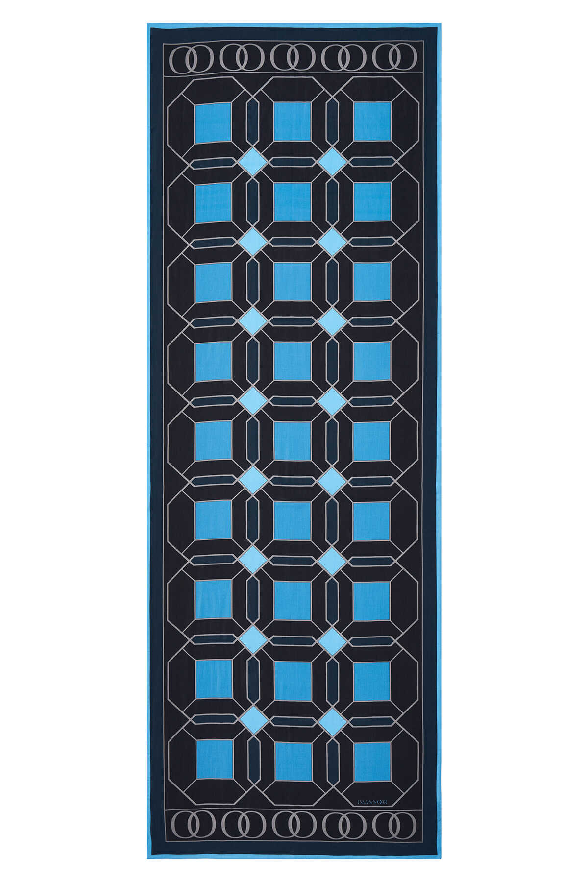 Kündekari Lacivert Floş Viskon Şal 70x200