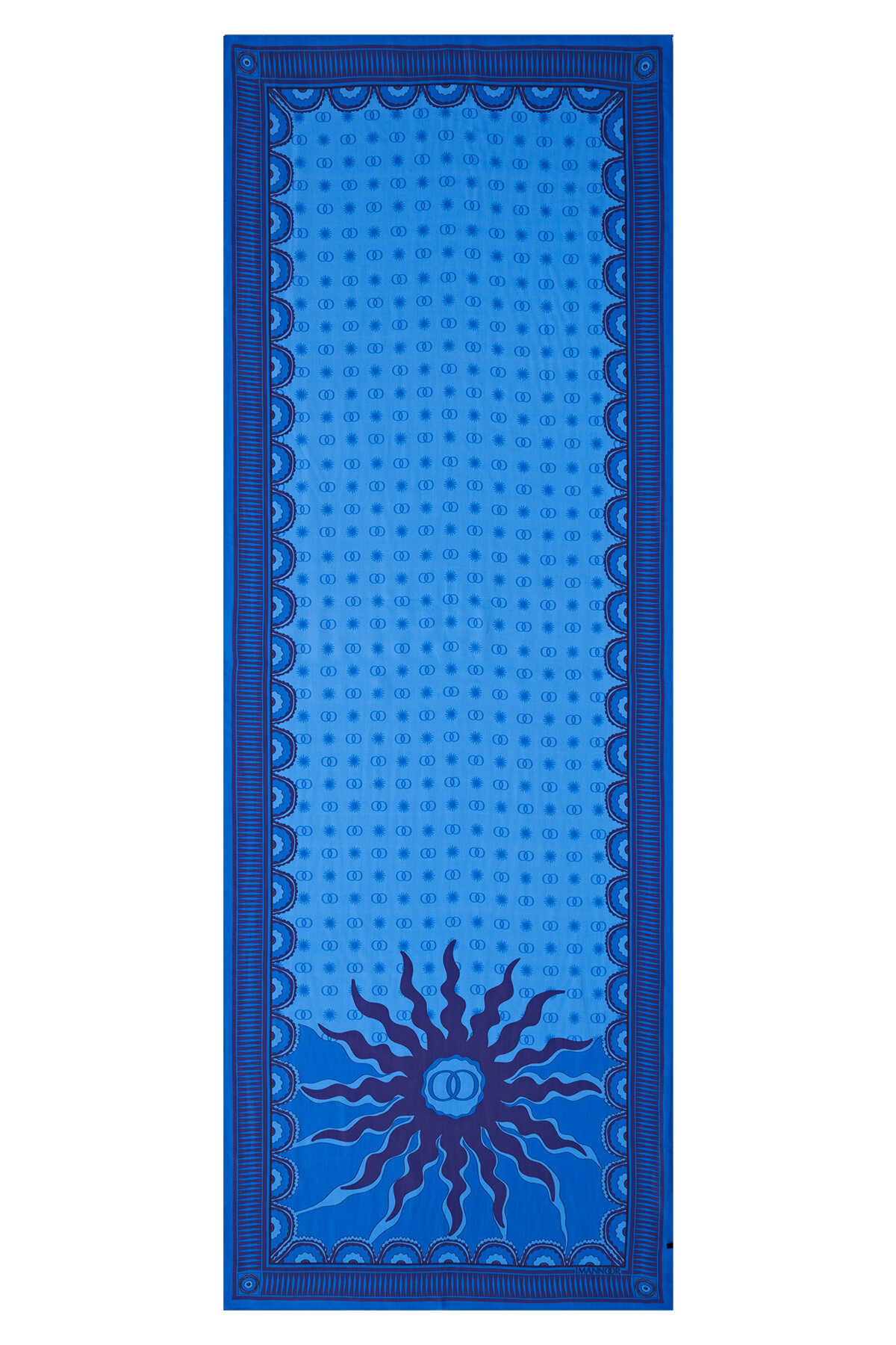Yıldız Saks Mavi Floş Viskon Şal 70x210