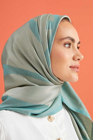 Imannoor Turkuaz Pamuk İpek Şal 80x210