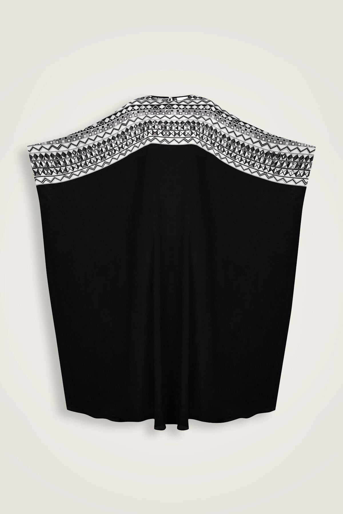 İmannoor x Rawdah Ahtapot Siyah-Beyaz Krep İpek Kaftan