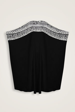 İmannoor x Rawdah Ahtapot Siyah-Beyaz Krep İpek Kaftan