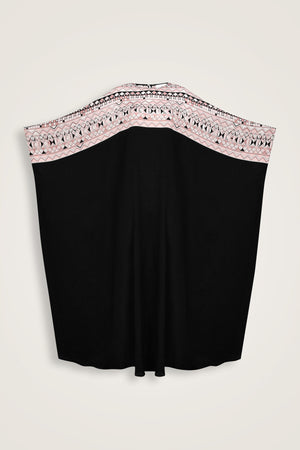 İmannoor x Rawdah Ahtapot Siyah-Pembe Krep İpek Kaftan