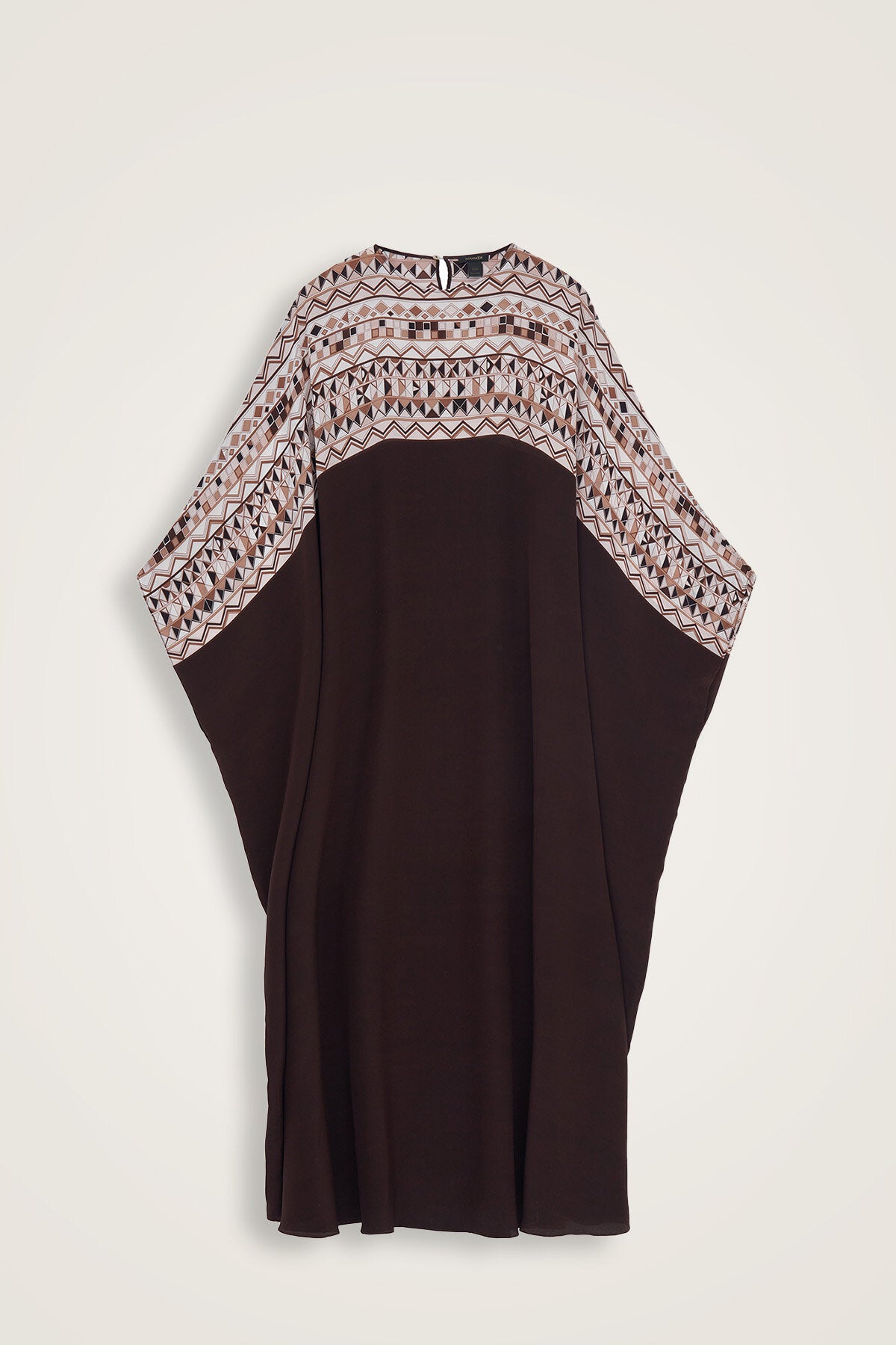 İmannoor x Rawdah Ahtapot Kahverengi Krep İpek Kaftan