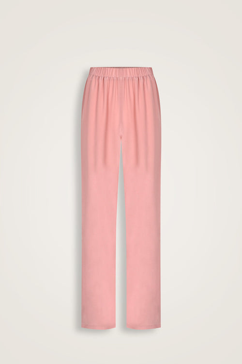 İmannoor x Rawdah Degrade Otrişli Pembe İpek Kısa Kimono Pantolon