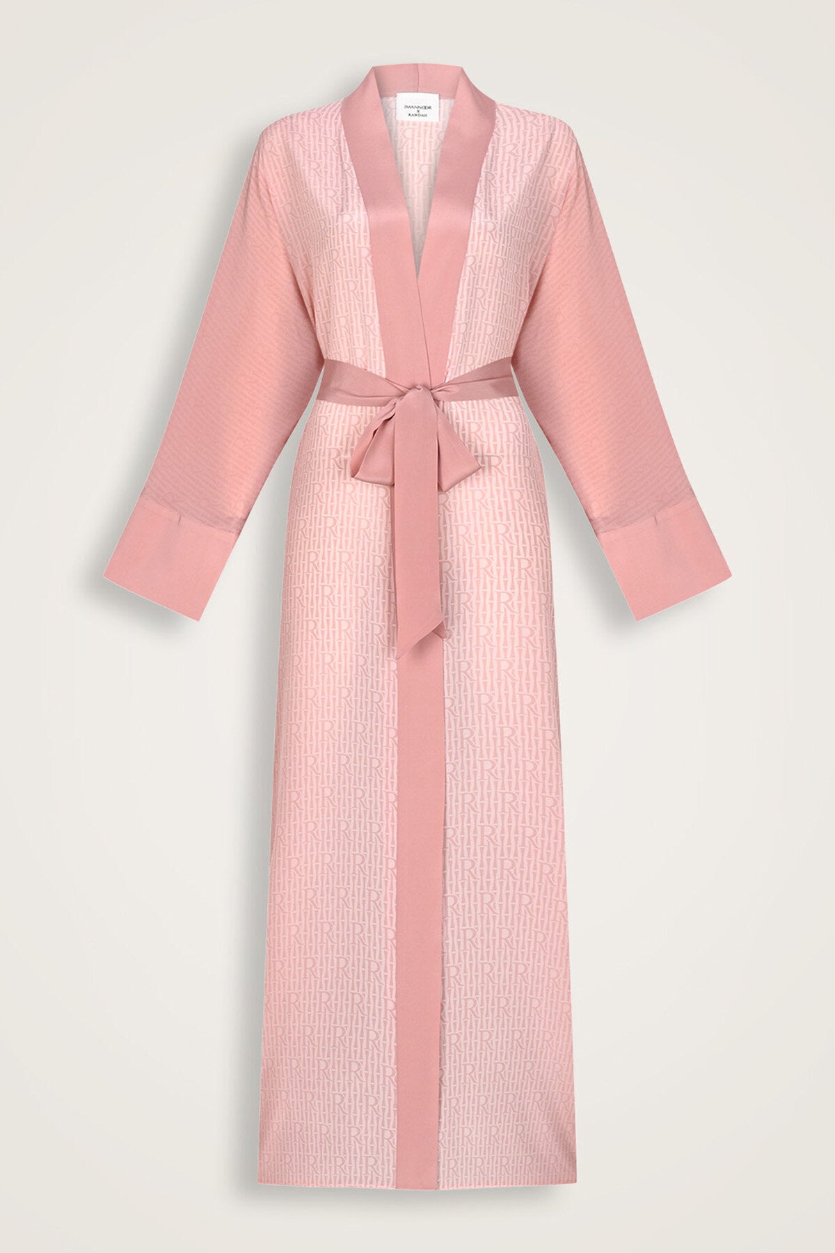 İmannoor x Rawdah Monogram Degrade Pembe İpek Kimono