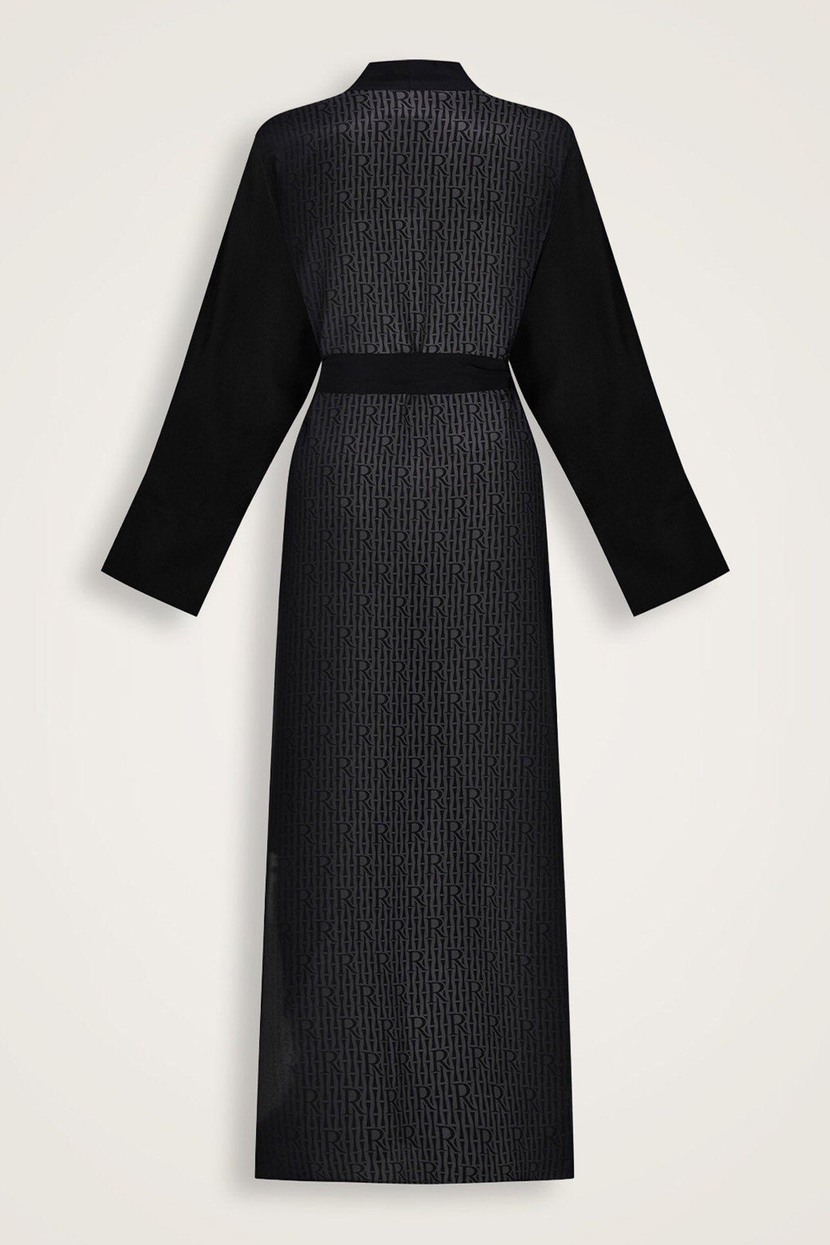 İmannoor x Rawdah Monogram Degrade Siyah-Beyaz İpek Kimono