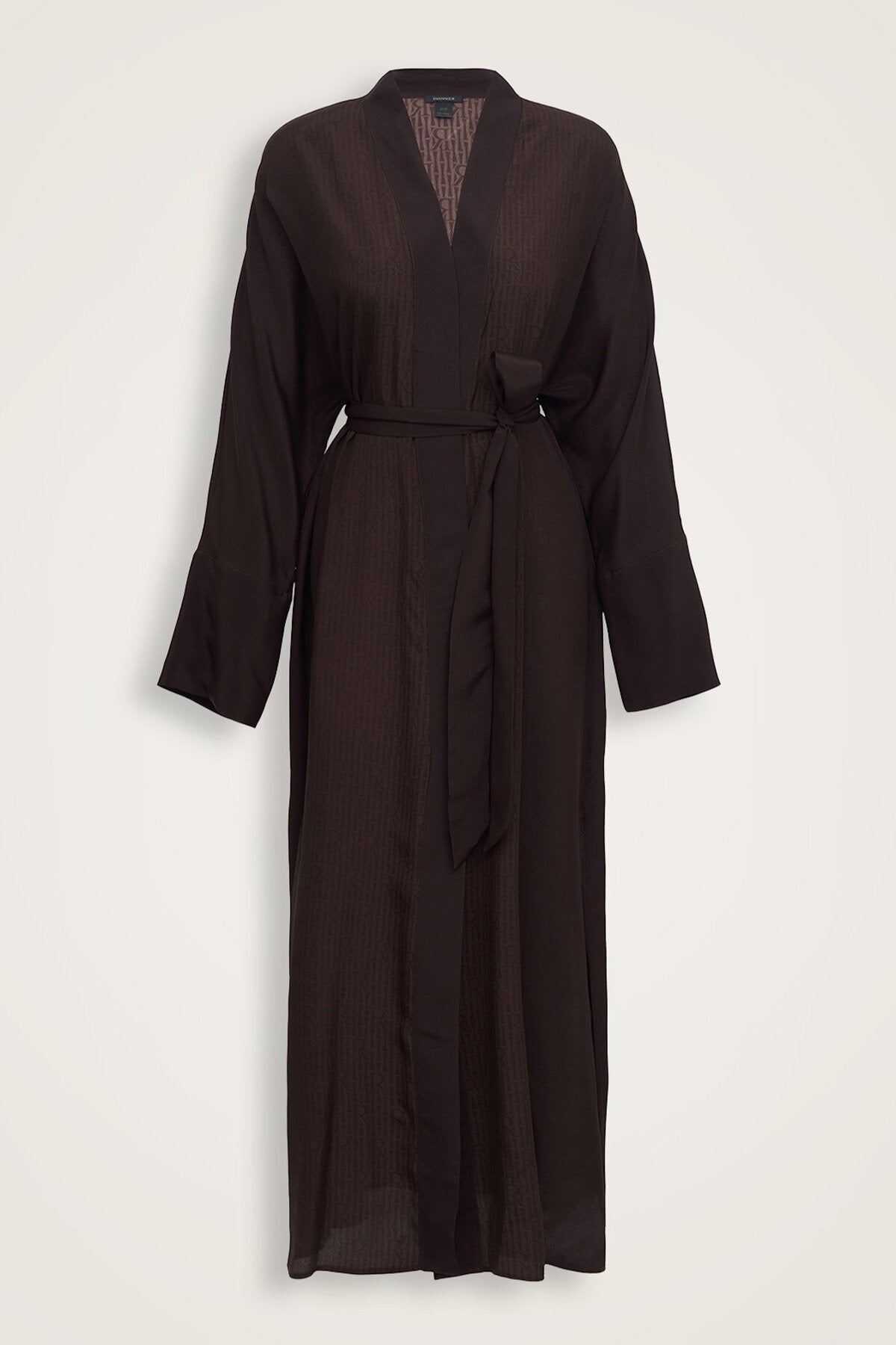 İmannoor x Rawdah Monogram Degrade Kahverengi İpek Kimono