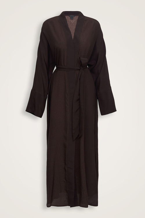 İmannoor x Rawdah Monogram Degrade Kahverengi İpek Kimono