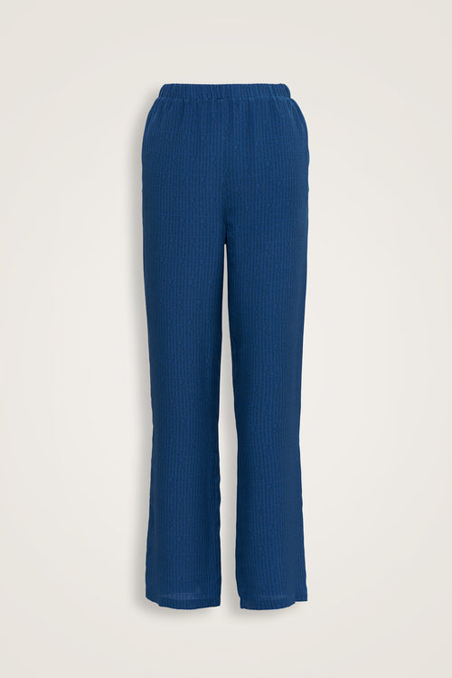 İmannoor x Rawdah Monogram Saks İpek Pantolon