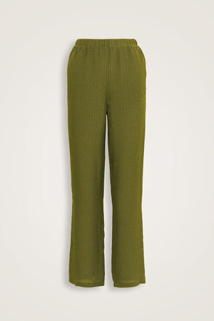 İmannoor x Rawdah Monogram Yeşil İpek Pantolon