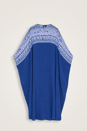 İmannoor x Rawdah Ahtapot Saks Krep İpek Kaftan