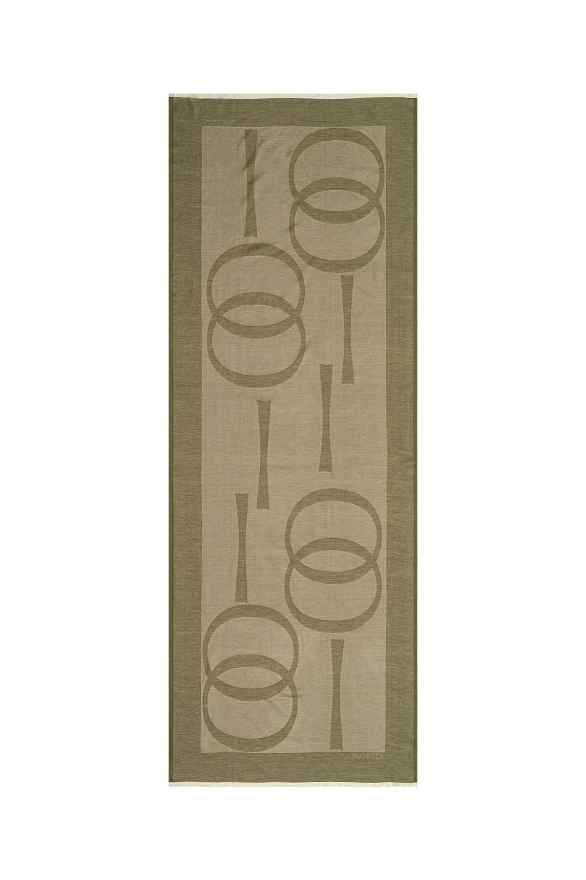 Imannoor Yeşil Pamuk İpek Şal 80x210