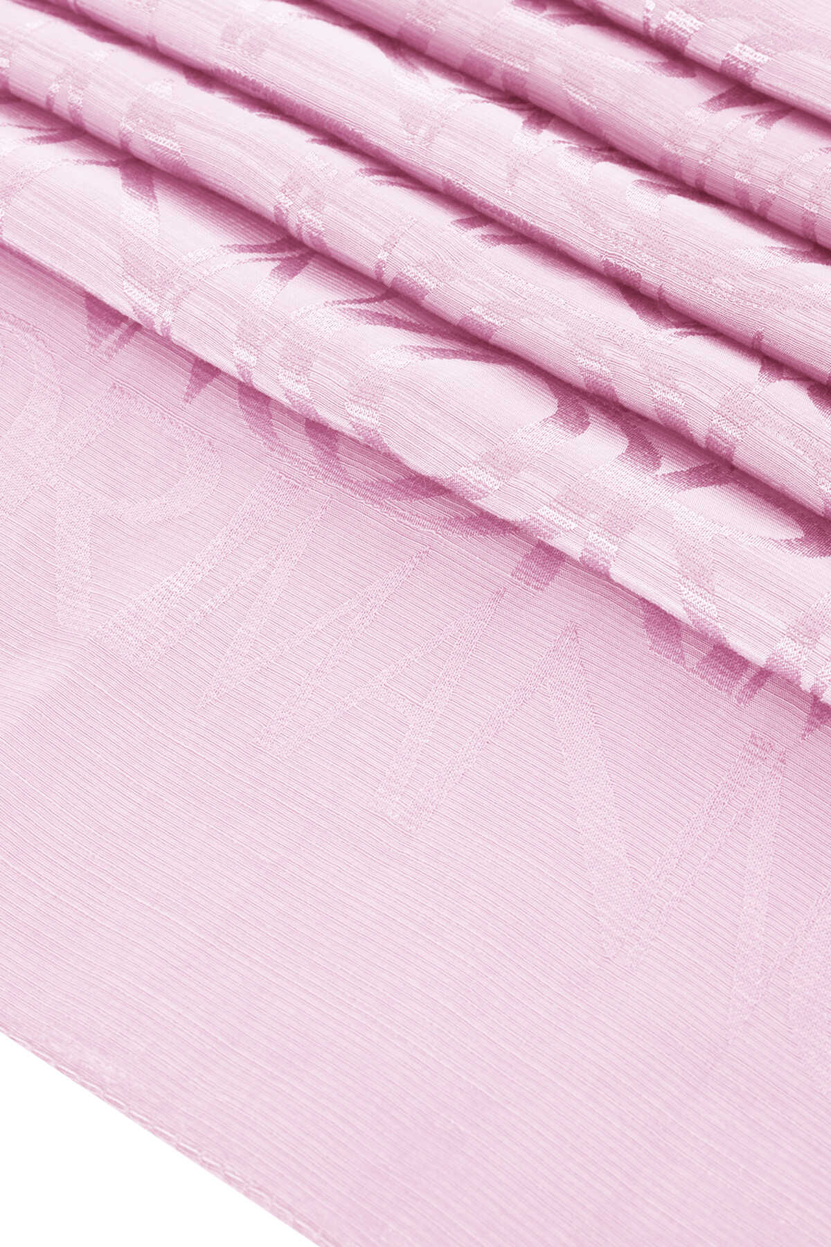 Monogram İmza Açık Pembe Shiny Jakar Şal 70x200