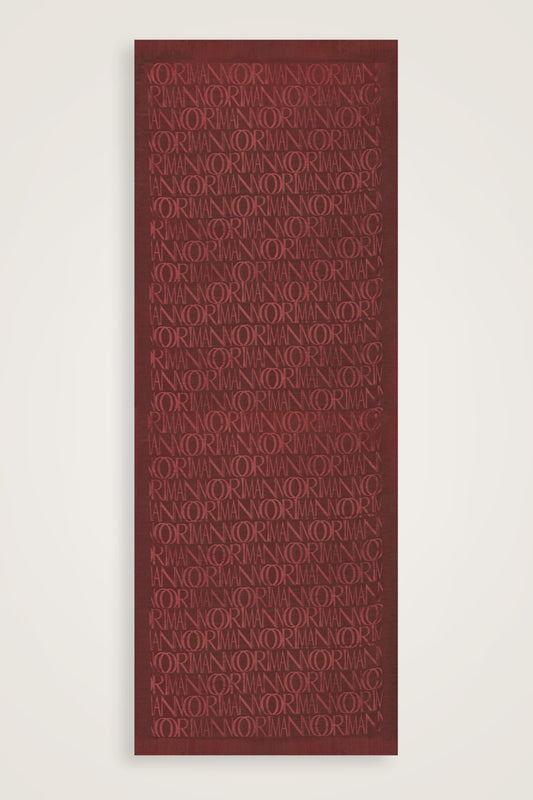 Monogram İmza Bordo Shiny Jakar Şal 70x200