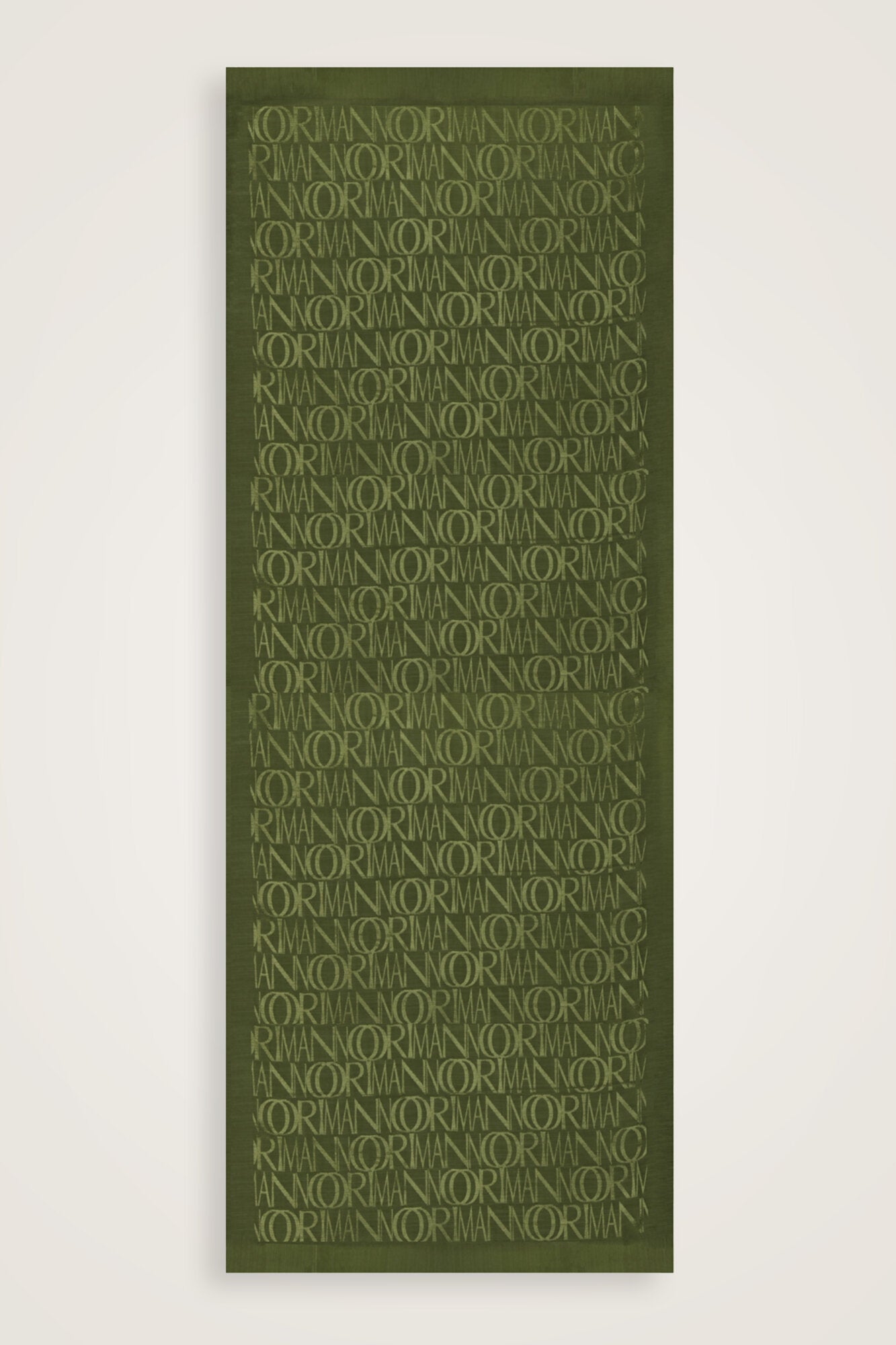 Monogram İmza Haki Shiny Jakar Şal 70x200