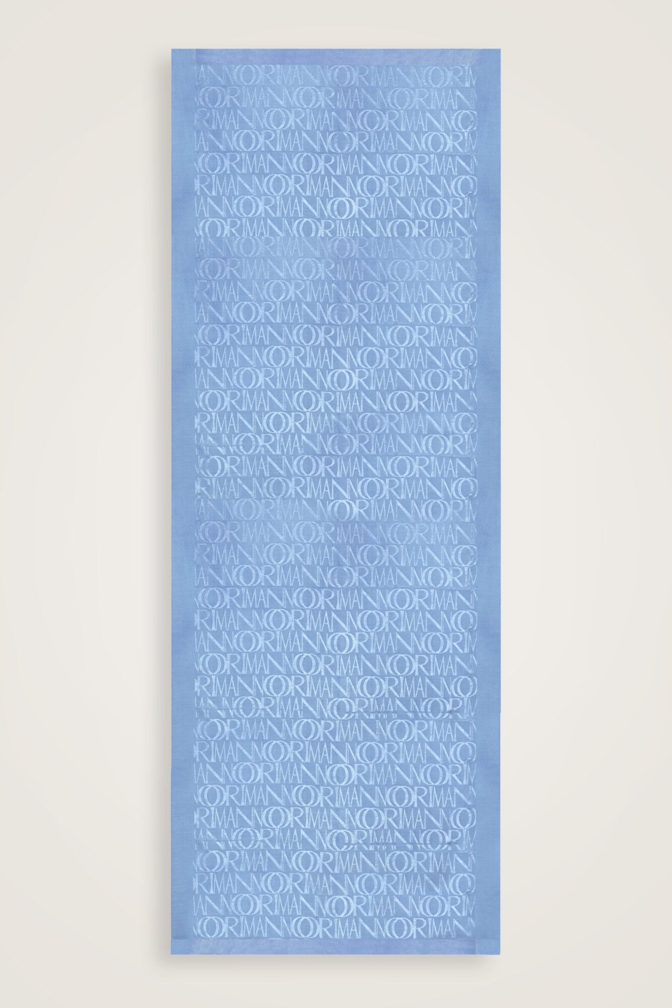 Monogram İmza Mavi Shiny Jakar Şal 70x200