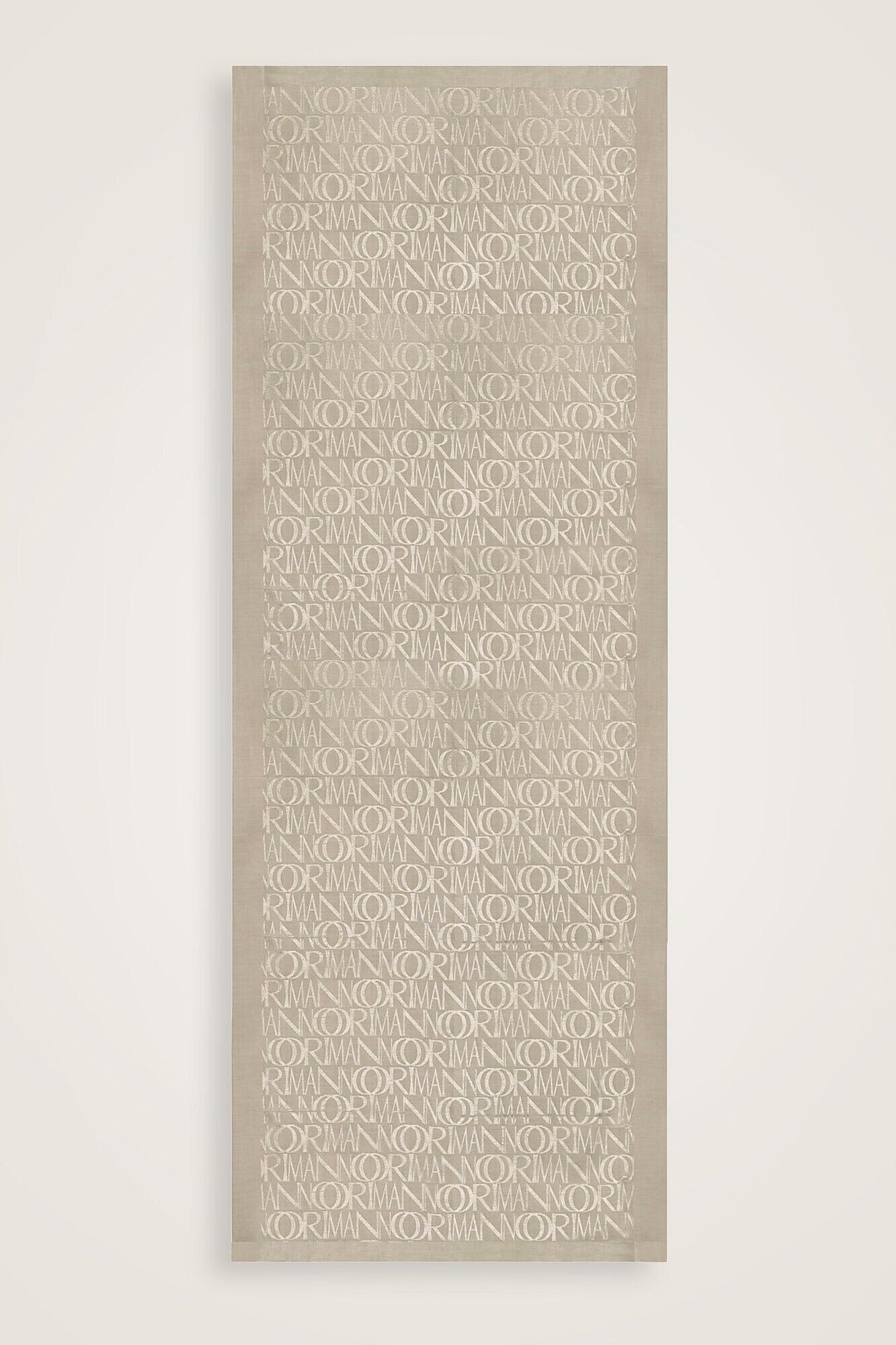 Monogram İmza Taş Rengi Shiny Jakar Şal 70x200