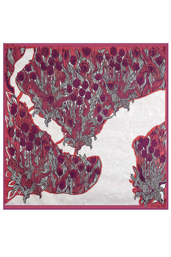 İstanbul Pembe İpek Eşarp 140x140