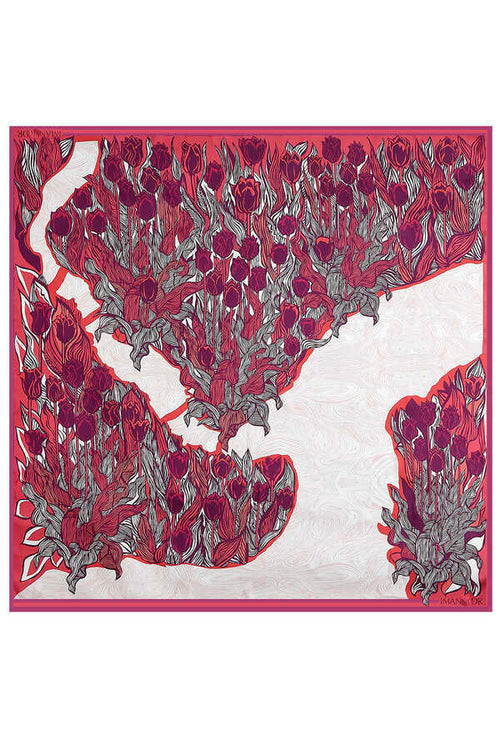 İstanbul Pembe İpek Eşarp 140x140