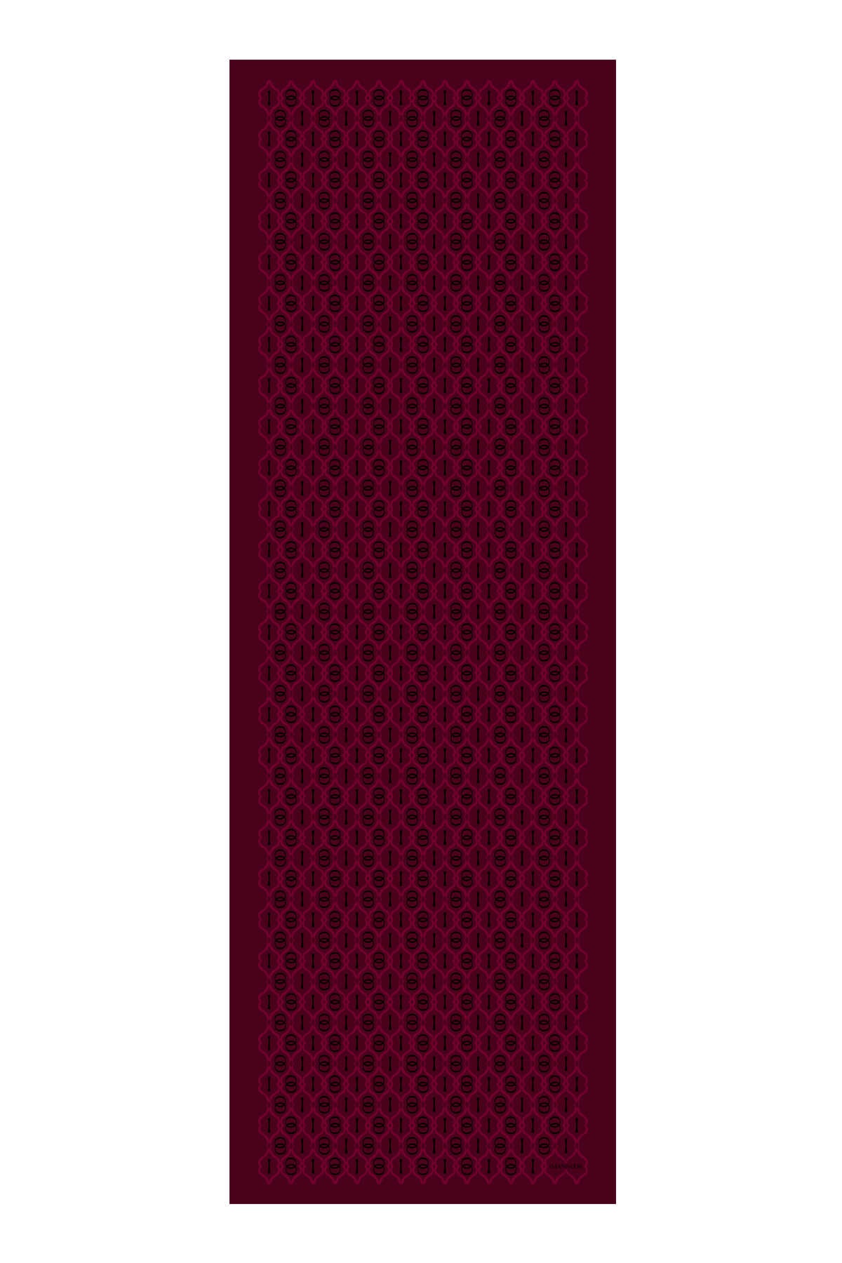 Kafes Bordo Parlak Floş Viskon Şal 70x210