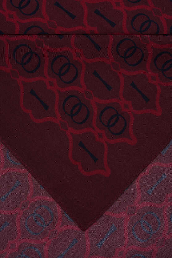 Kafes Bordo Parlak Floş Viskon Şal 70x210