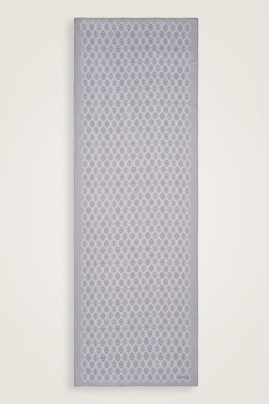 Kafes Gri Parlak Floş Viskon Şal 70x210