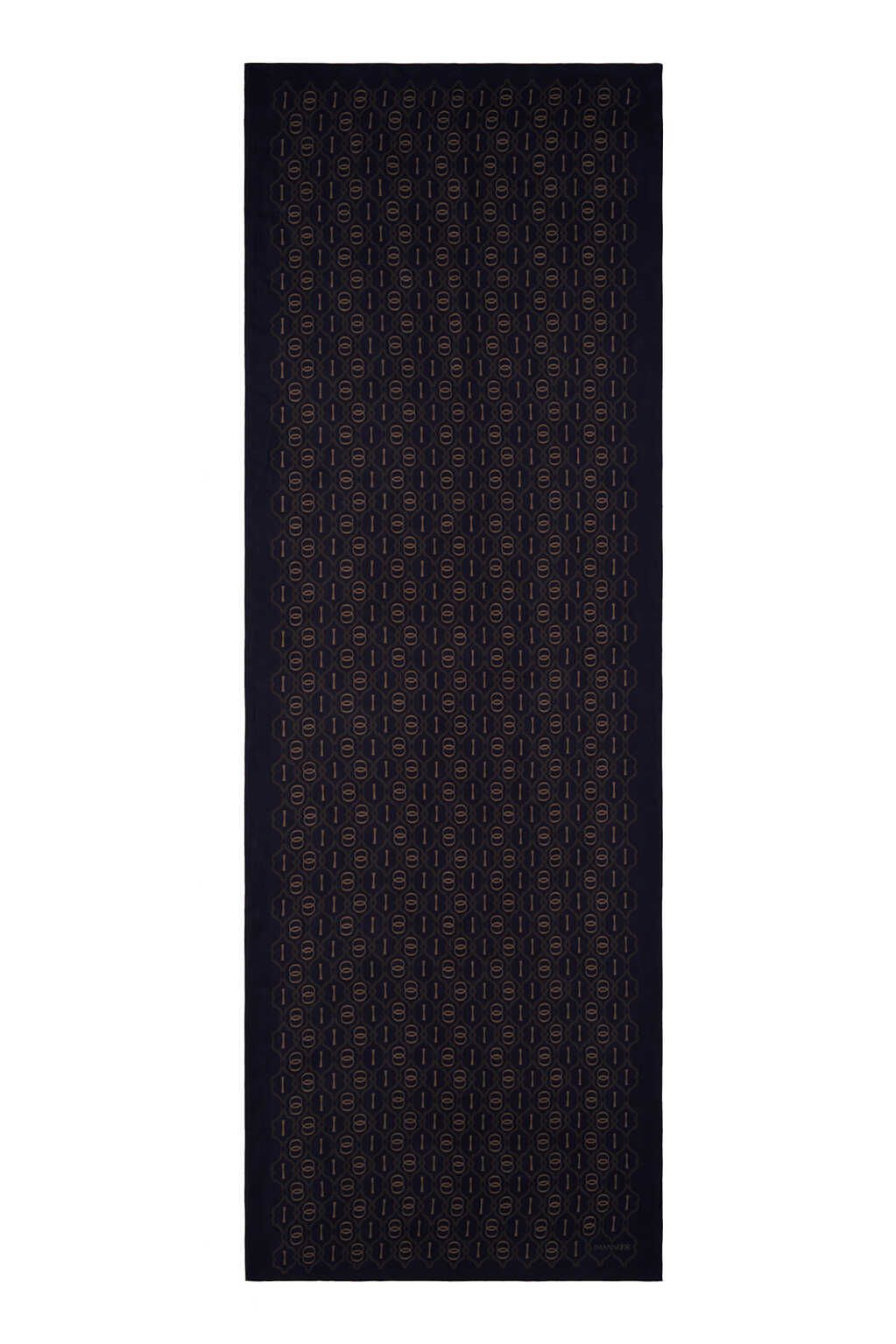 Kafes Siyah Parlak Floş Viskon Şal 70x210