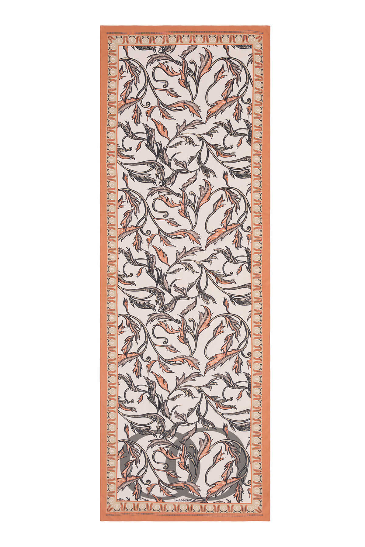 Kanatlı Sarmaşık Krem Floş Viskon Şal 70x200