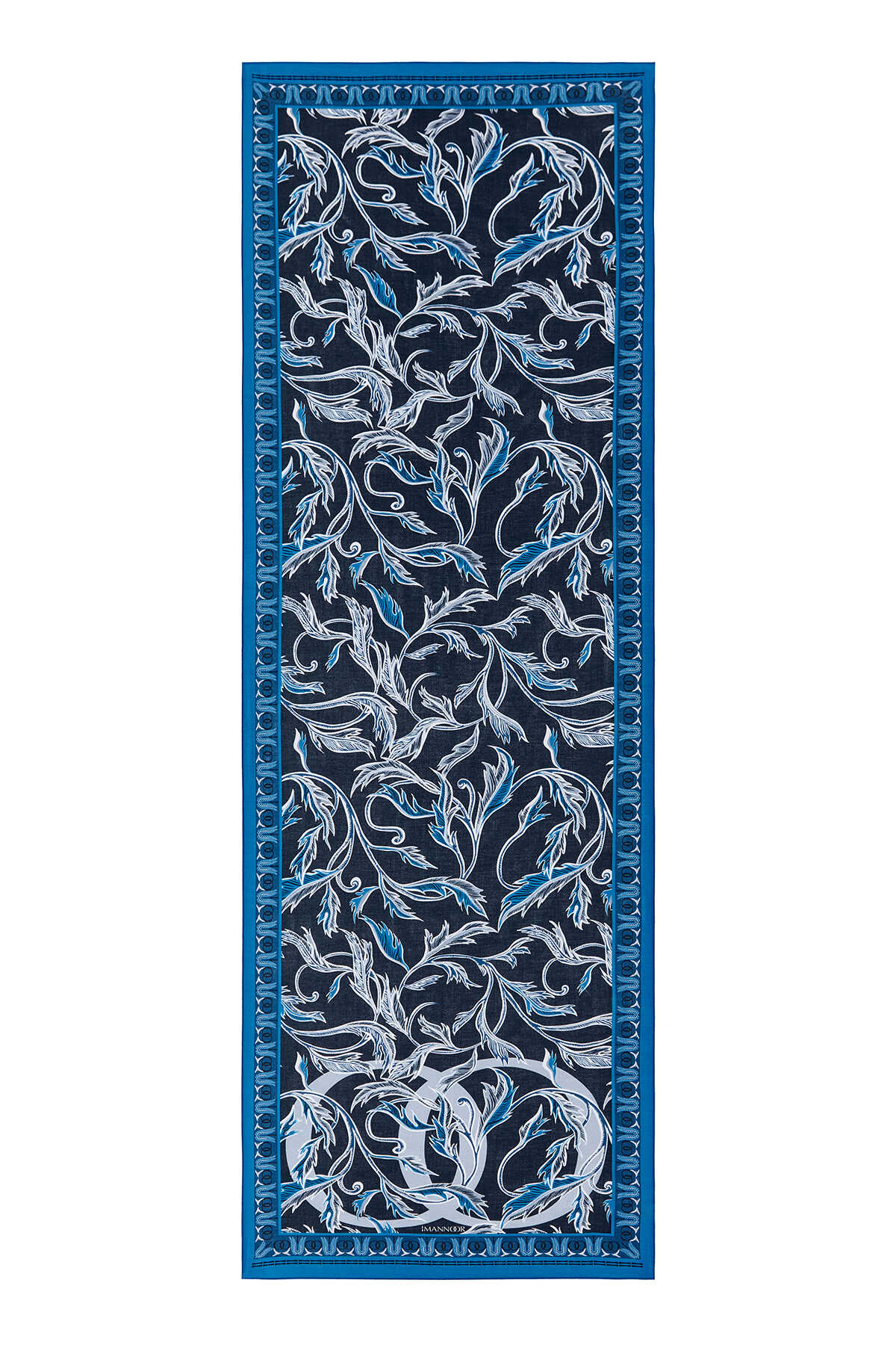Kanatlı Sarmaşık Lacivert Floş Viskon Şal 70x200