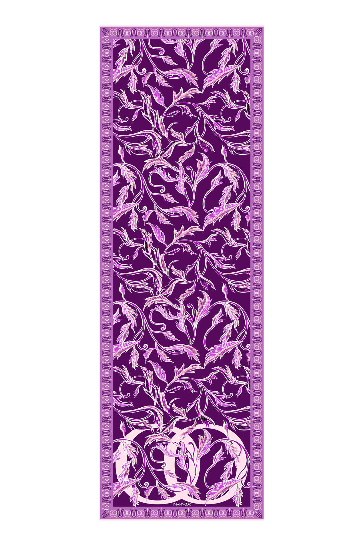Kanatlı Sarmaşık Mor Floş Viskon Şal 70x200
