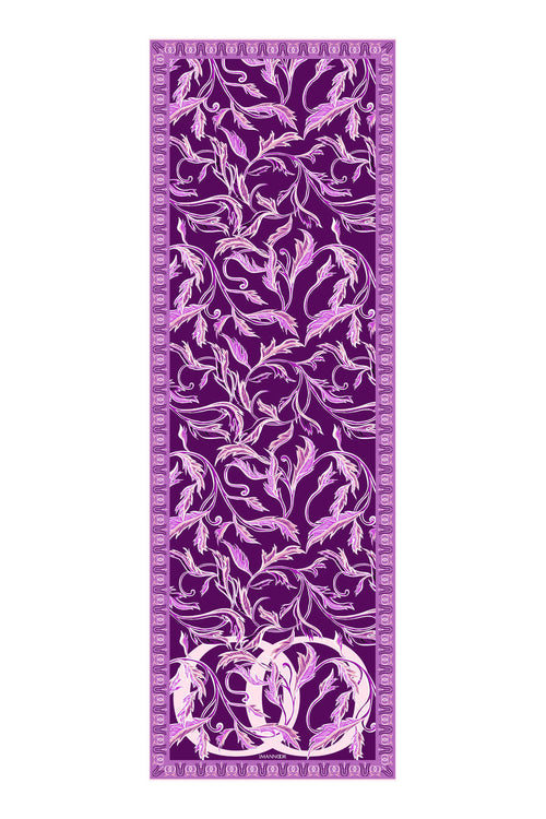 Kanatlı Sarmaşık Mor Floş Viskon Şal 70x200