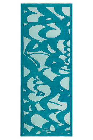 Karalama Mavi Modal İpek Şal 80x200