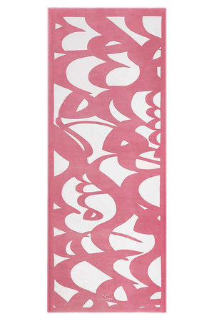 Karalama Pembe Modal İpek Şal 80x200