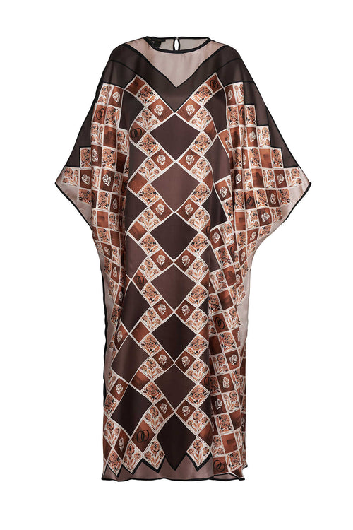Karanfil Kutusu Kahverengi İpek Kaftan